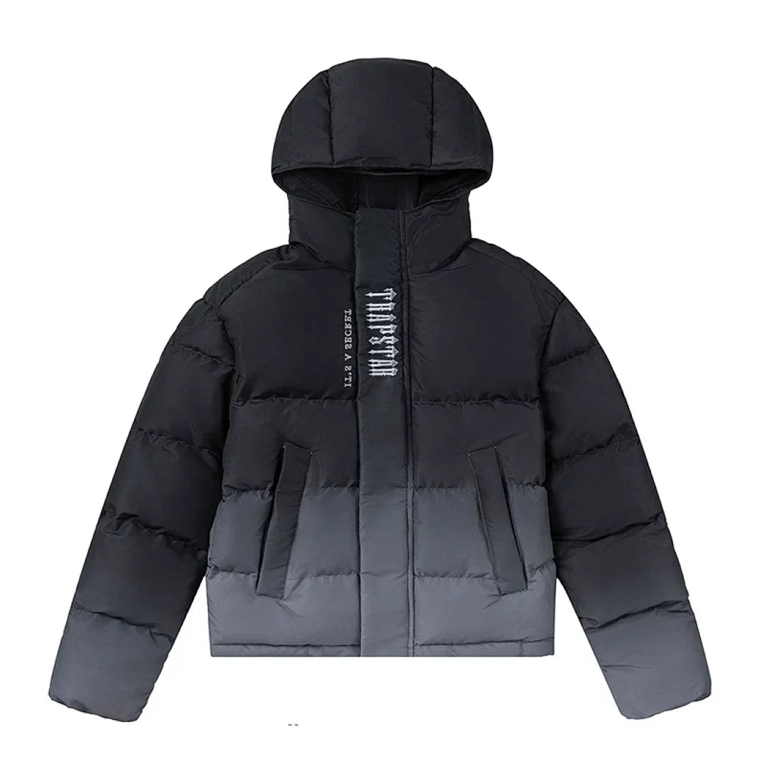 Trapstar Ombre Fade Puffer Jacket - Black/Grey