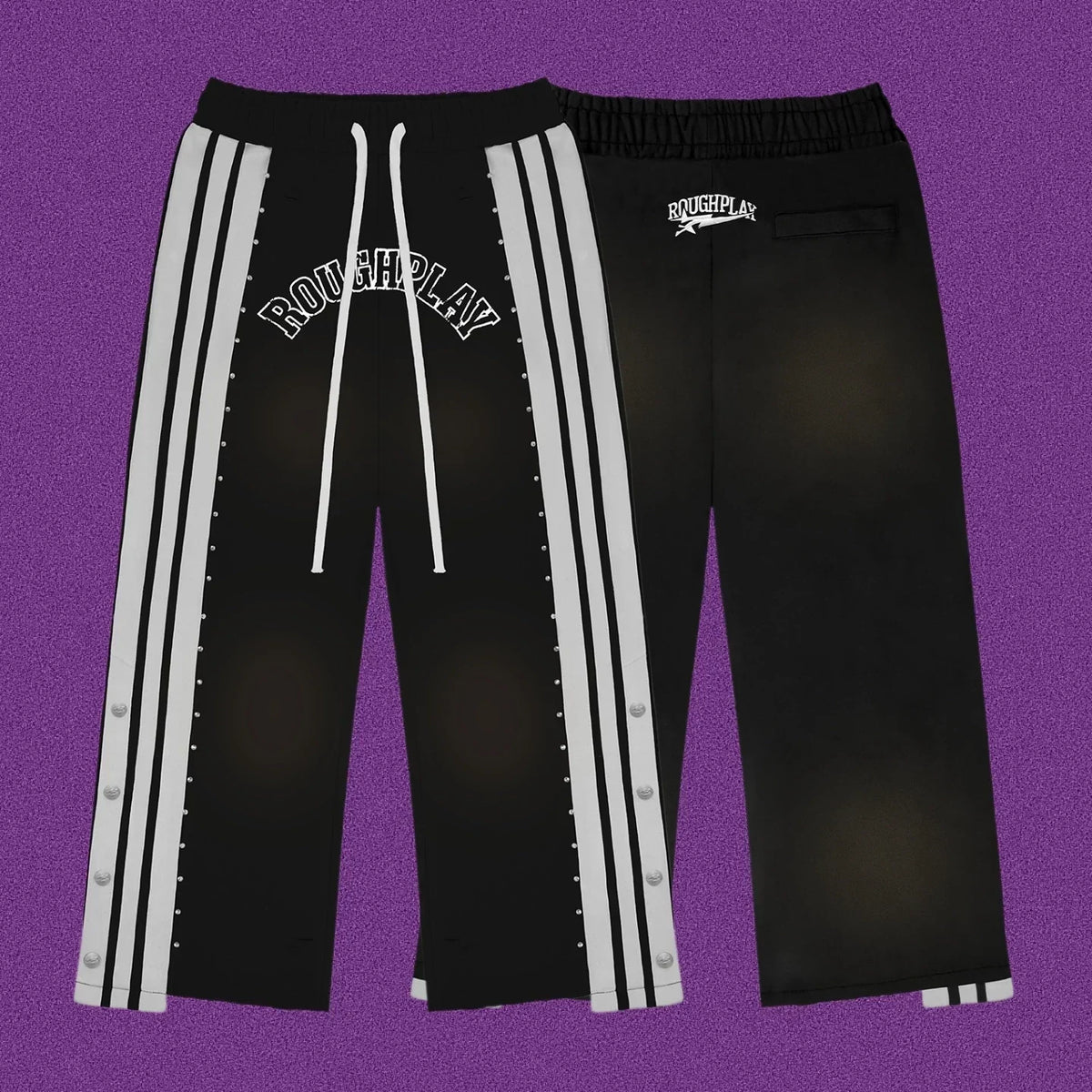 Roughplay Arch Logo Track Sweatpants - Black