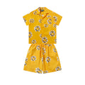 Denim Tears Bright Yellow Floral Ring Print Camp Collar Shirt & Drawstring Shorts